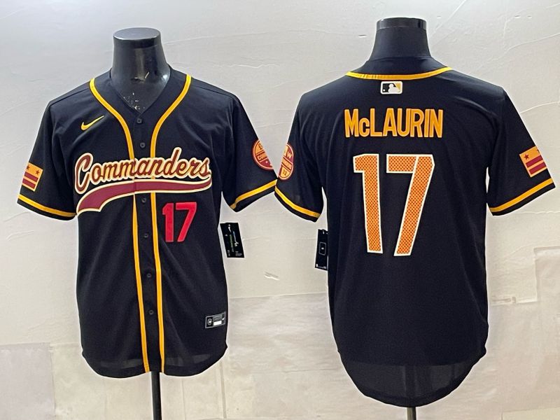Men 2025 Nike Washington Commanders #17 Mclaurin Black 3th generation Joint Name Limited NFL Jersey 005